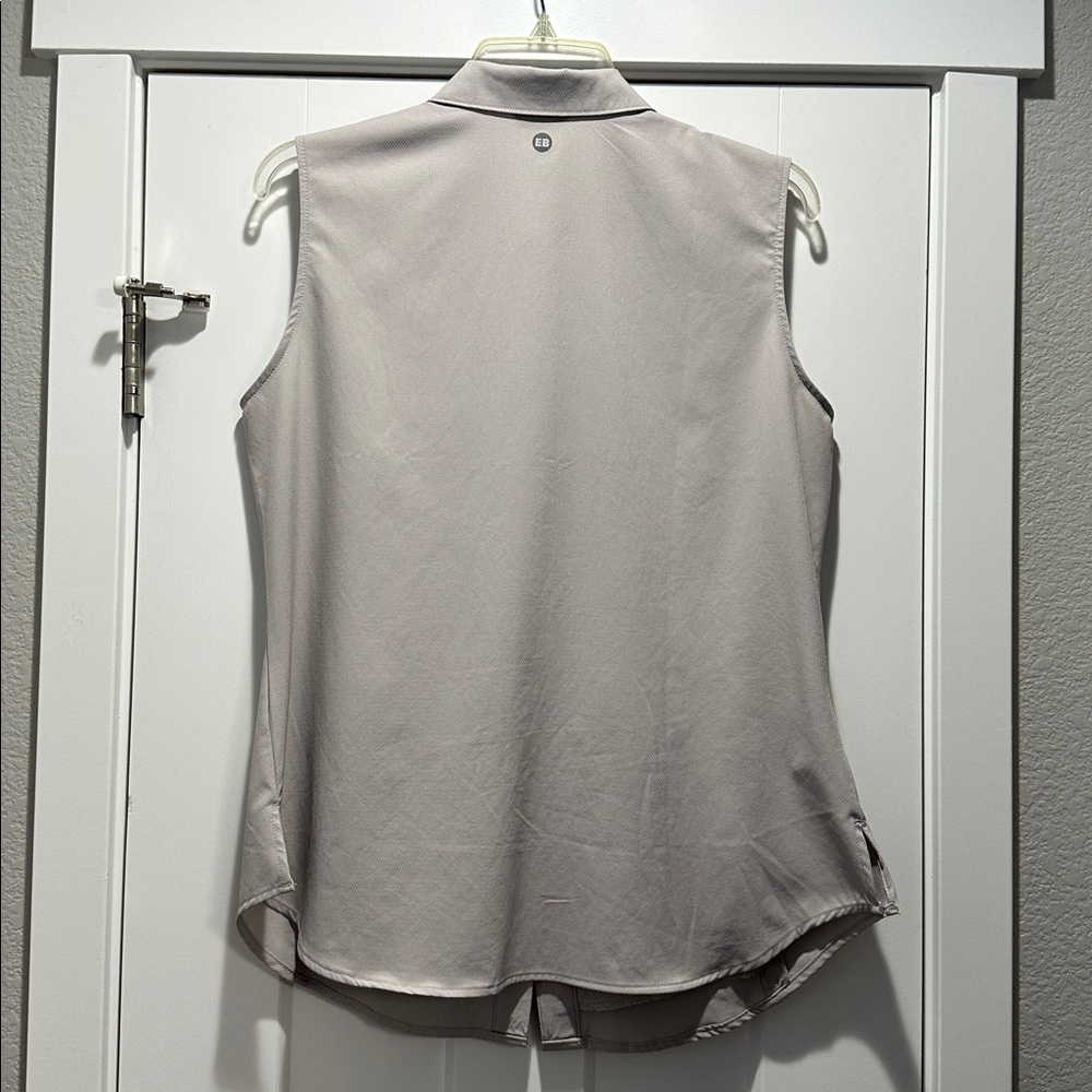 Eddie Bauer Light Gray Sleeveless Button-Down Shirt - Picture 6 of 10